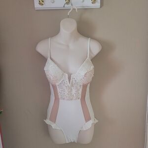 White Lace One Piece Swimsuit